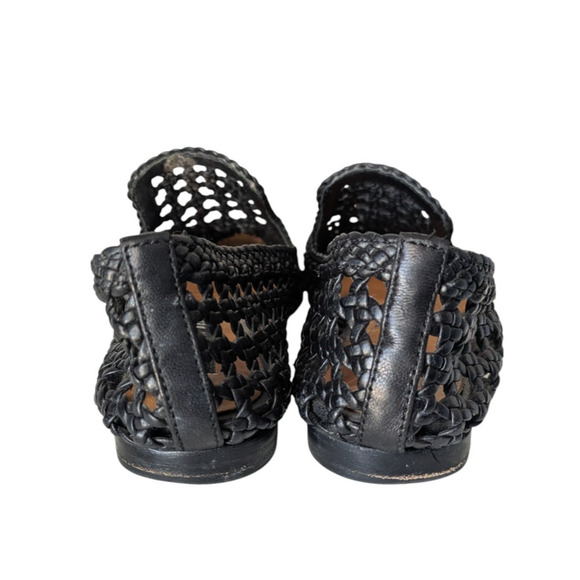 Veronica Beard Griffin Black Woven Leather Loafer Flats Size 36 US 6 Pointed Toe - Picture 7 of 10